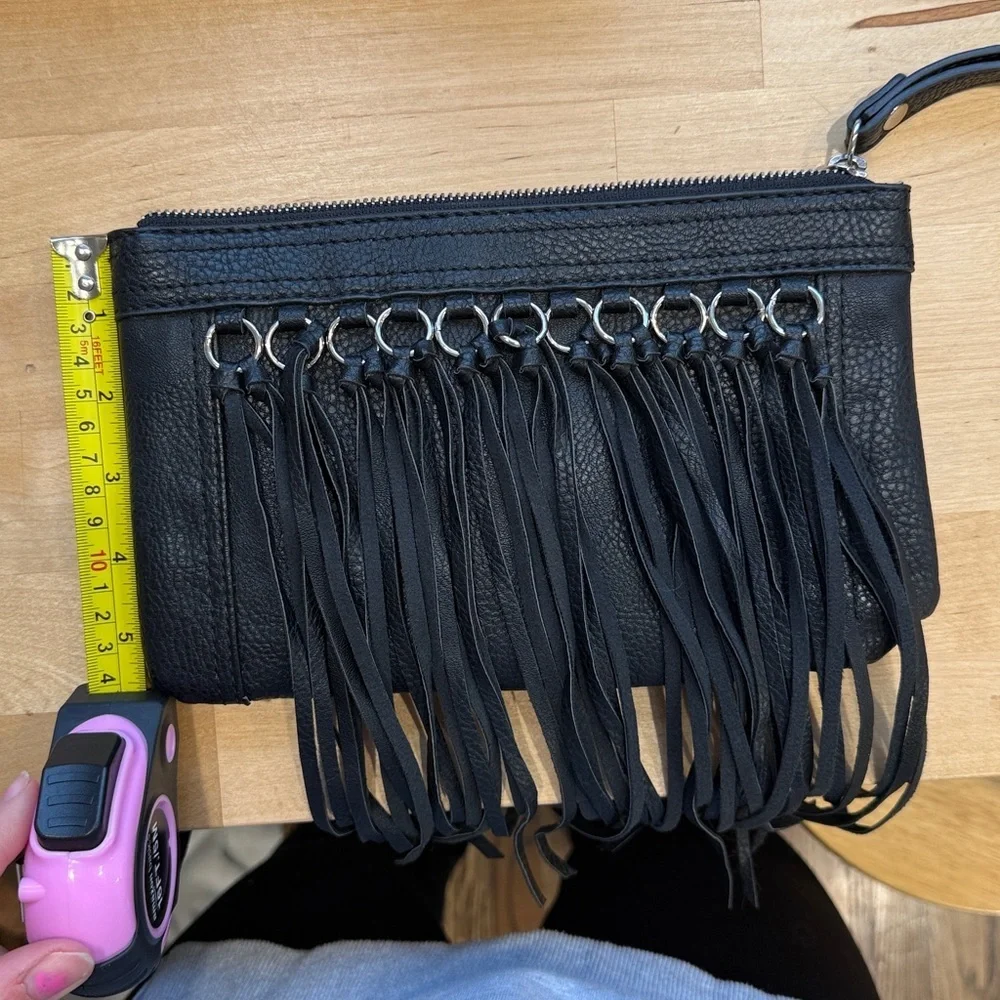 Carlos by Carlos Santana Black Fringe Wristlet